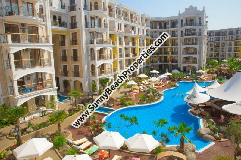Продается меблированная люкс двухкомнатная квартира с видом на бассейн в комплексе Harmony Suites 4, 5, 6  Monte Carlo с внутренным бассейном и СПА, Солнечный берег, Болгария